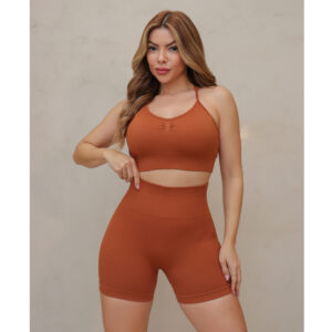Conjunto Feminino Fitness Canelado Poliamida Esportivo Academia