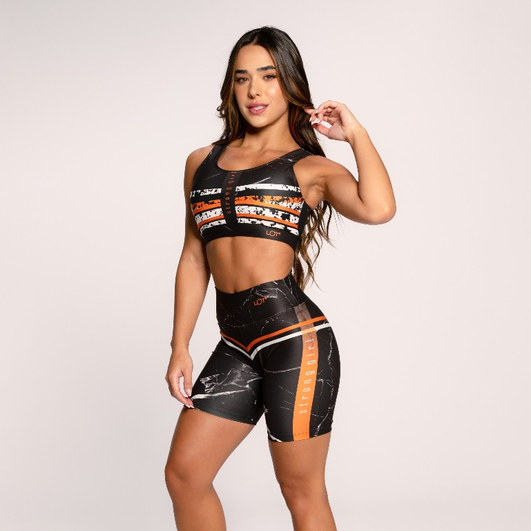Conjunto Fitness Academia Feminino Suplex Estampado Top E Short