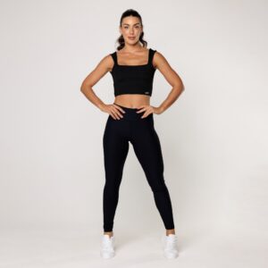 Conjunto Fitness Academia Feminino Top Decote Quadrado Alça Larga