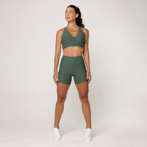 Conjunto Fitness Feminino Academia Poliamida Top Decote em V e Short