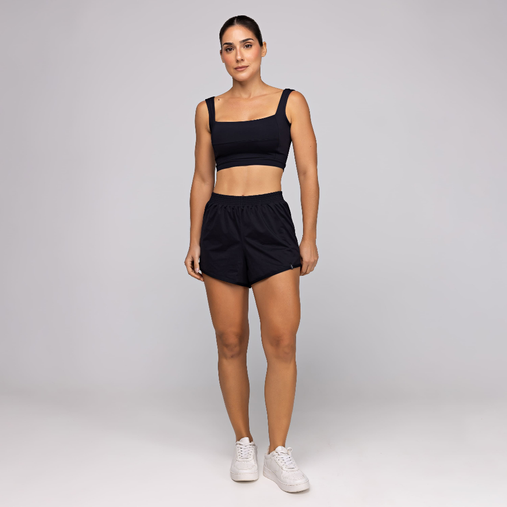 Conjunto Fitness Feminino Academia Top Alta Sustentação e Short — Esporte e Lazer