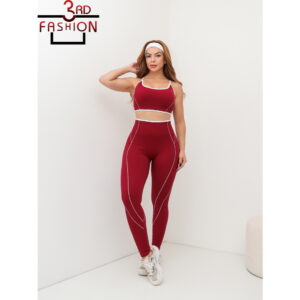 Conjunto Fitness Feminino Canelado Premium com Bojo Legging Esportivo