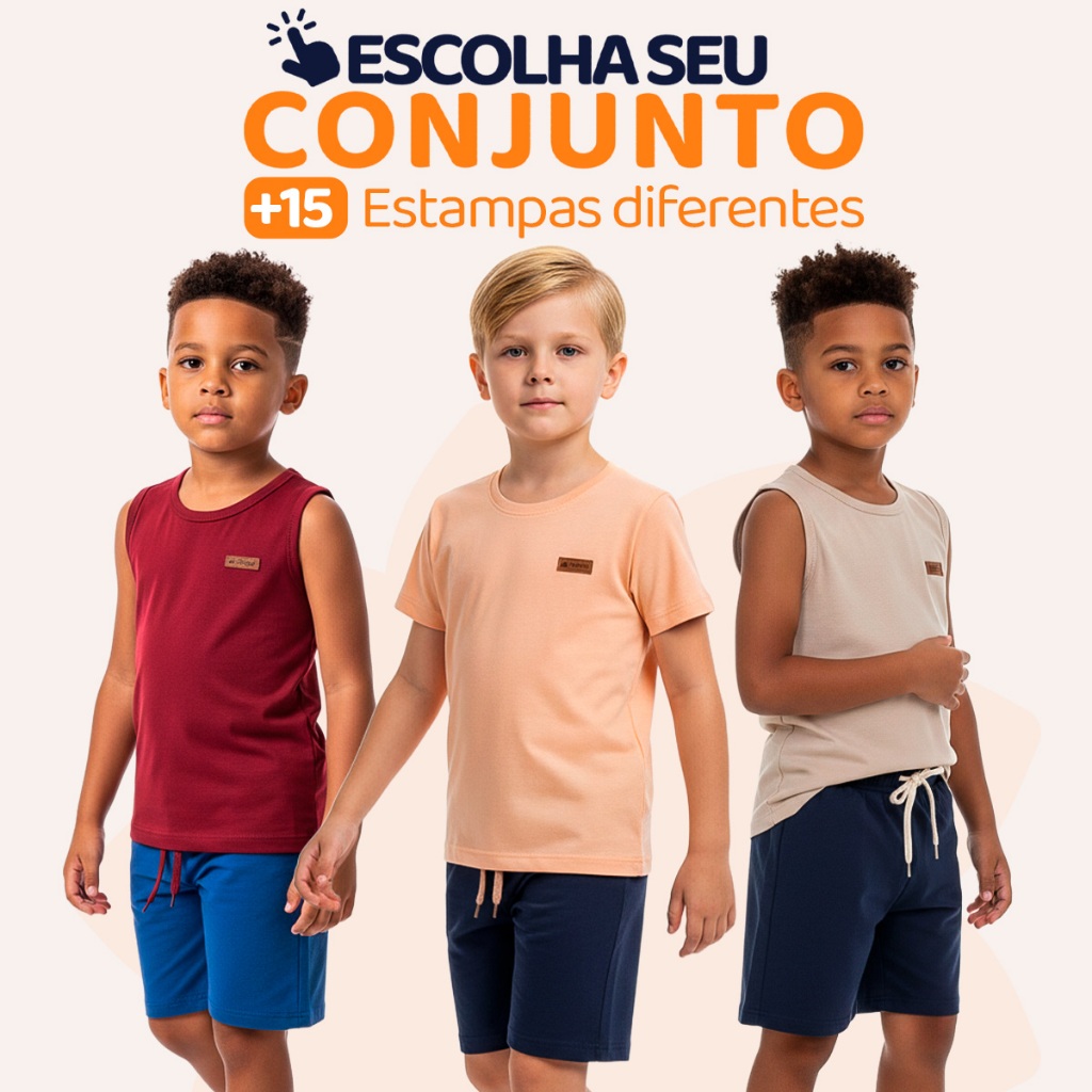 Conjunto Infantil Menino Liso Masculino Roupa de Menino Minimalista
