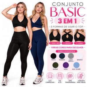 Conjunto Legging Academia Fitness Feminino Cintura Alta Treino Forro