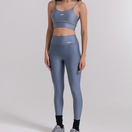 Conjunto Legging Para Academia PowerSlim +Top Alça Digital Graphite