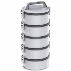 Conjunto Marmita Térmica 5 Unidades Cinza Tekcor Soprano