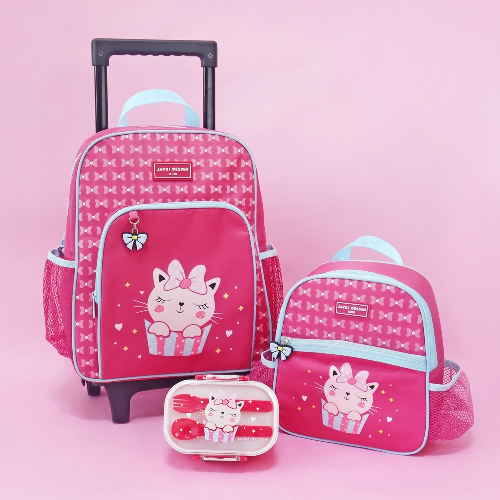 Conjunto Mochila com Rodinhas e Lancheira Térmica com Pote p Lanche