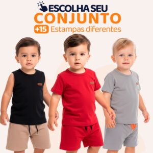 Conjunto Para Bebê Menino Liso Masculino Roupa de Bebê Menino Básico