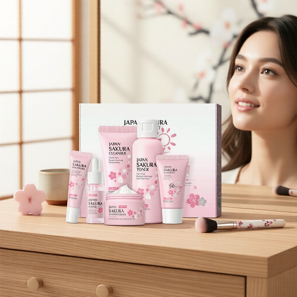 Conjunto Presente Laikou Sakura Protetor Solar 6pcs, Cuidados com a — Skincare