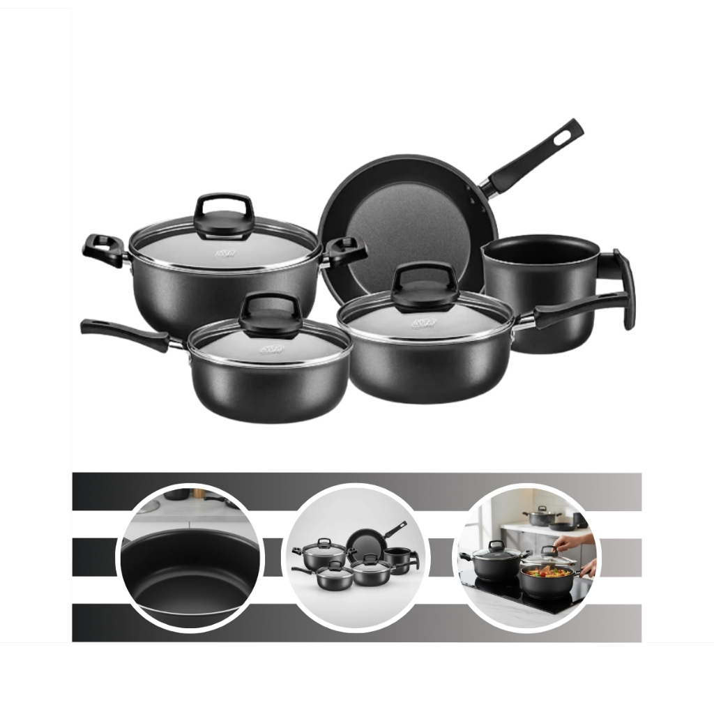 Conjunto Safira Smart Jogo De Panelas 5 Peças Grafite 5670 Mta