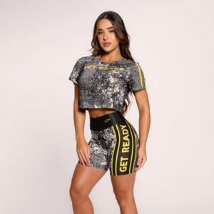 Conjunto Suplex Max Academia Feminino Estampado Cropped e Short
