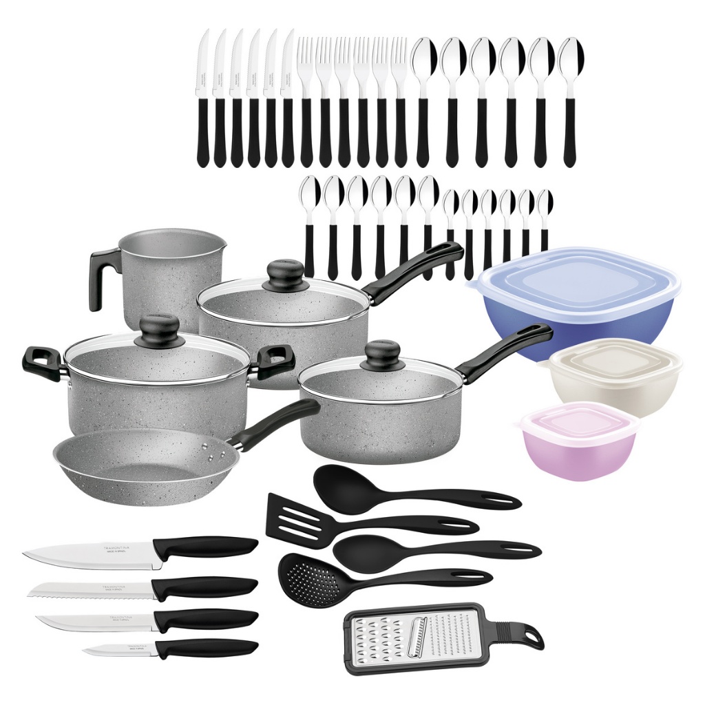Conjunto Tramontina 47 Peças Cozinha Com Panelas Antiaderentes