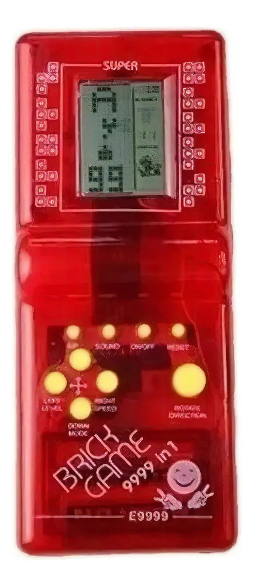 Console Portátil Brick Game 9 Jogos Vermelho AA Tetris Frogger Snake