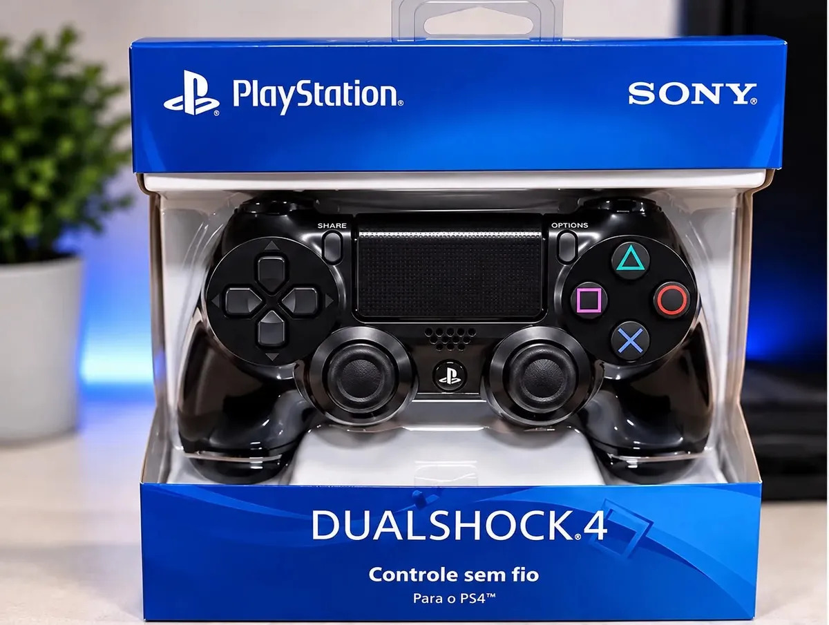 Controle Ps4 Sony Wireless Controller Cor Preto