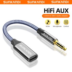 Conversor Sunkandi Trrs Macho Para Tipo C Fêmea De 3.5 Mm De Fone De