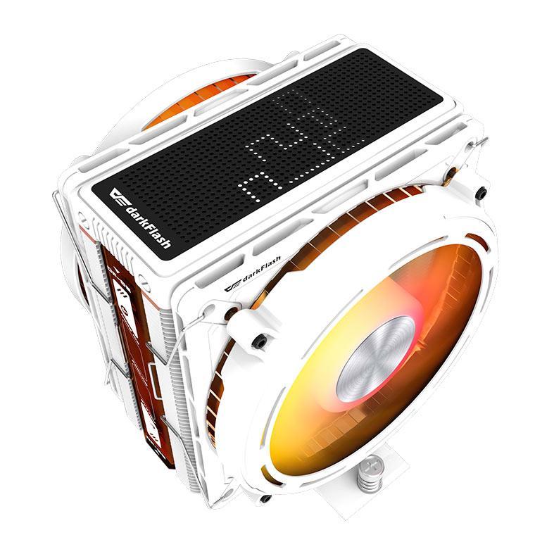 Cooler Para Processador Aigo DarkFlash E400, Argb, 2x120mm, Branco — Informática