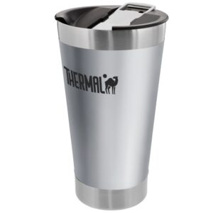 Copo térmico inox thermal com tampa 473ml bpa free Prata