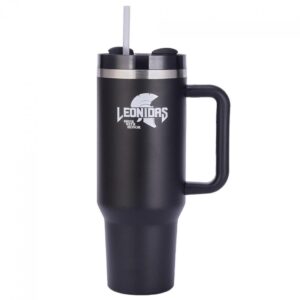 Copo Térmico Leonidas, 1180ml, Com Canudo, Quente ou Frio, Metal
