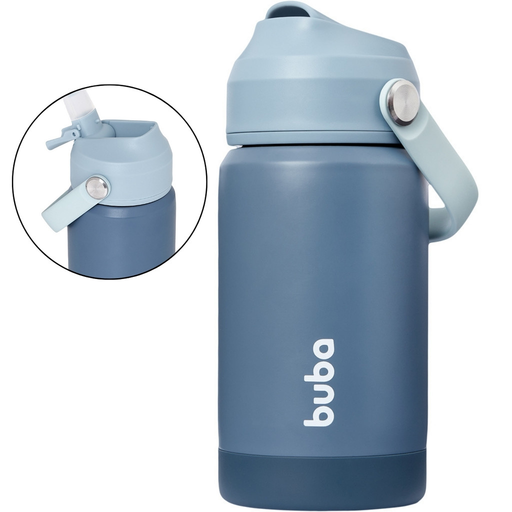 Copo Térmico Ocean Parede Dupla Com Canudo 20845 Buba