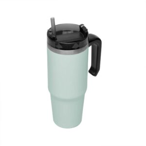 Copo Térmico Parede Dupla SlimTerm 890ml Canudo Verde Wolff Aço Inox