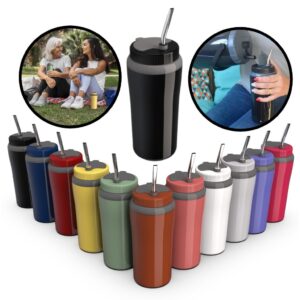 Copo Térmico Tereré 650ml Canudo Inox Unitermi — Cozinha e Utensílios