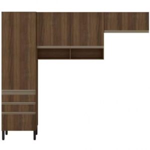 Cozinha Compacta Jaspe com 4 Portas 3 Gavetas e 5 Prateleiras Bartira
