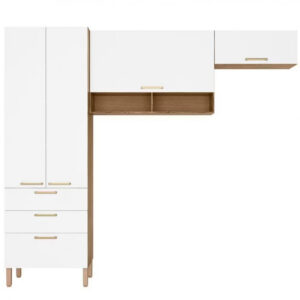 Cozinha Compacta Veneza com 4 Portas, 3 Gavetas e 4 Prateleiras