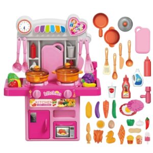 Cozinha Infantil Completa de Brinquedo com Luz e Som Sai Água