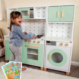 Cozinha Infantil Máquina de Lavar Verde Claro Faz de Conta Brinquedo