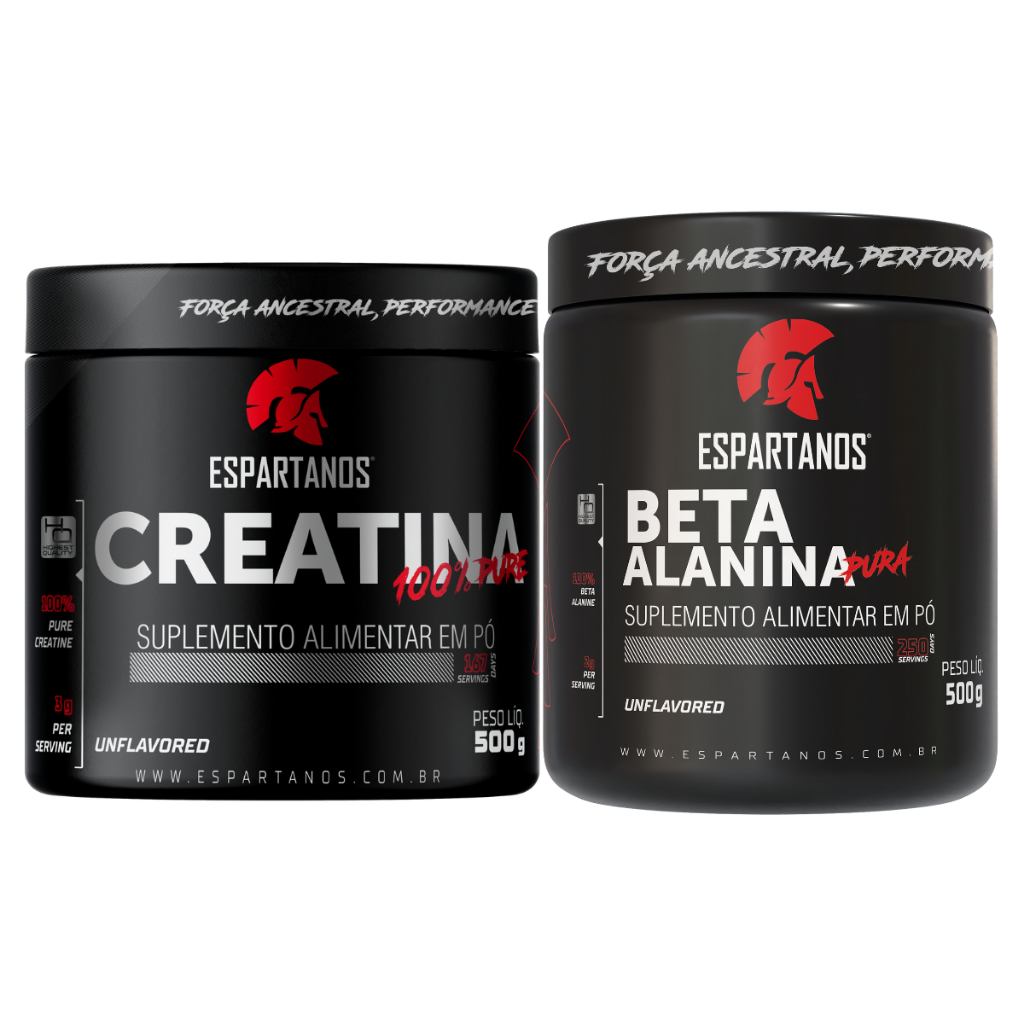 Creatina 100% Pura 500g Beta Alanina 100% Pura 500g Espartanos