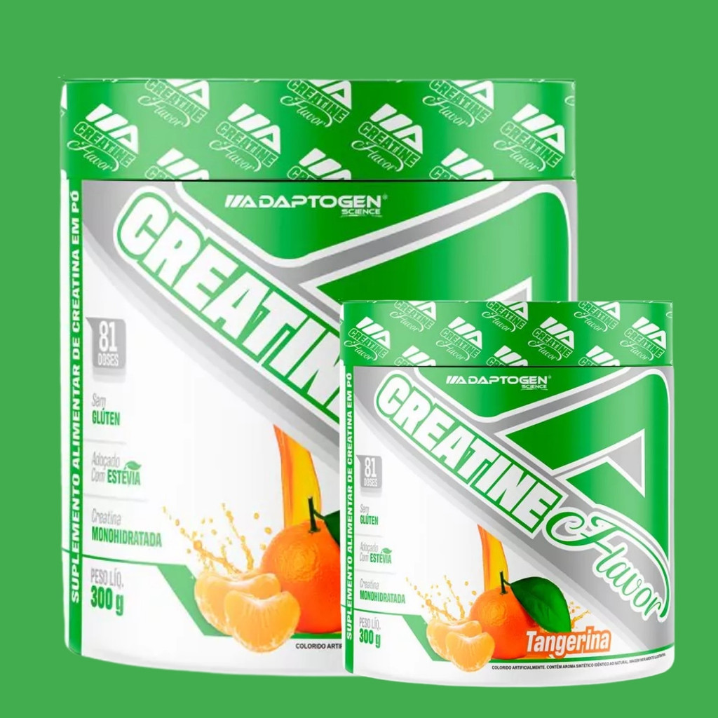 Creatina Flavor Pote 300g Sabor Tangerina Adaptogen