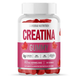 Creatina Gummy 60 Gomas Frutas Vermelhas Samurai Nutrition