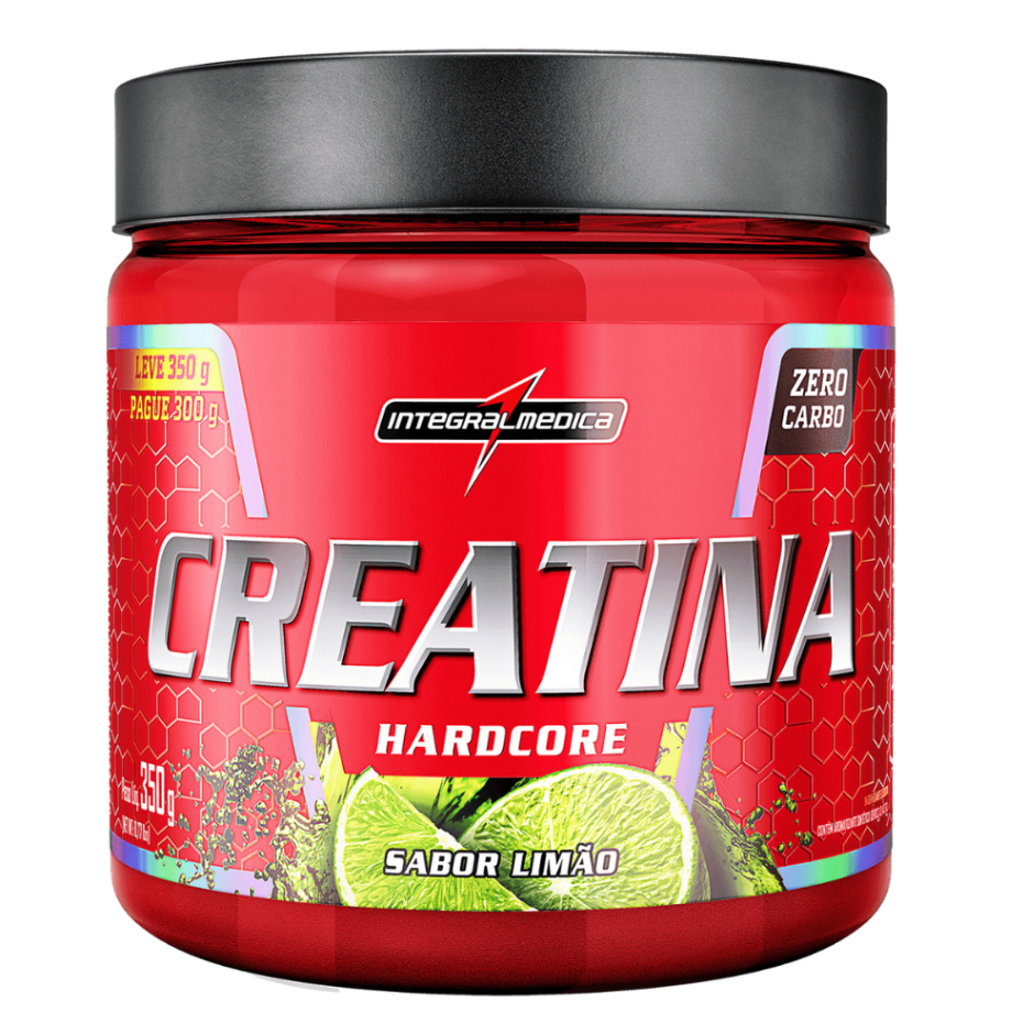 Creatina Hardcore 350g Sabor Limão Integral Médica