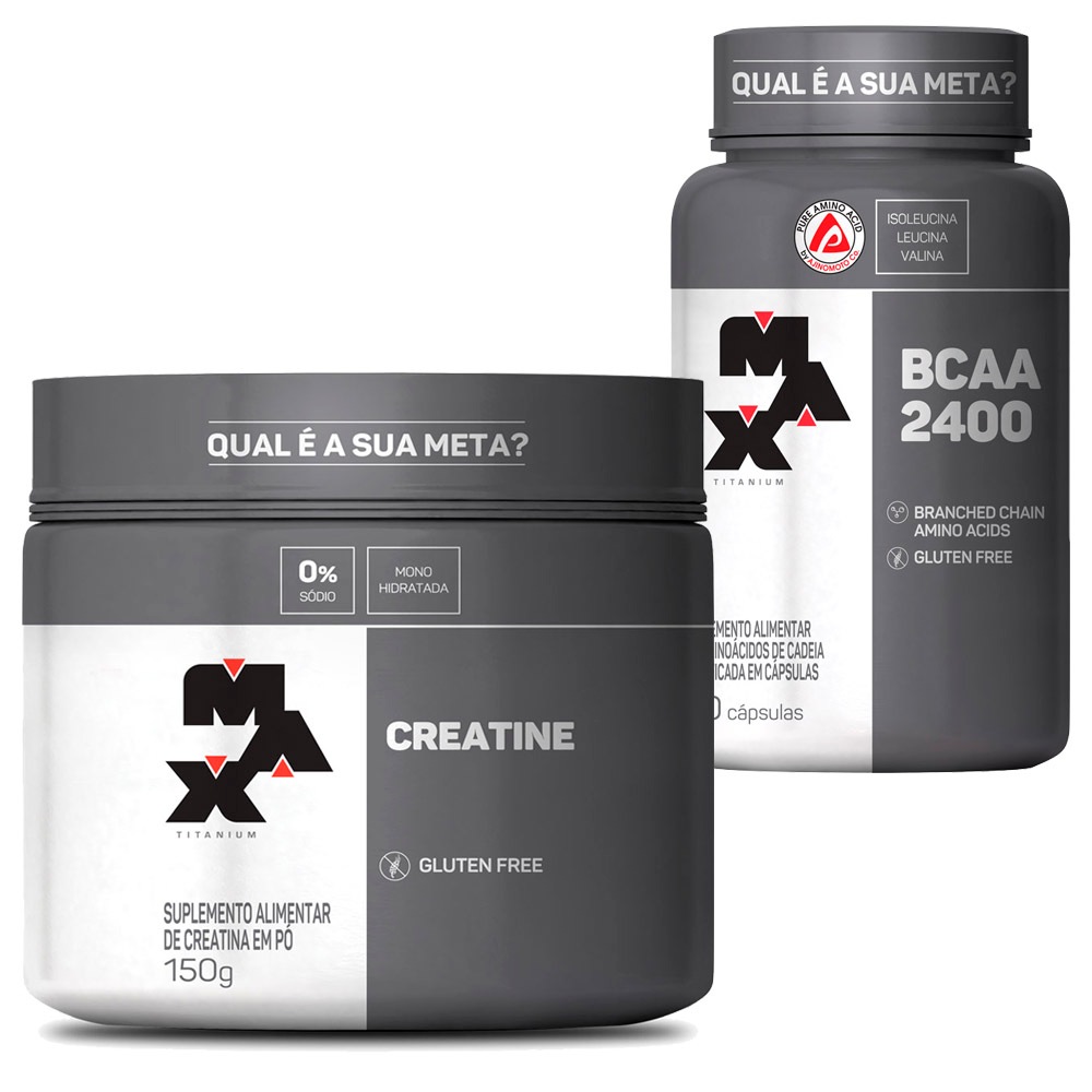 Creatina Monohidratada 100% Pura 150g Bcaa 2400 100 Cápsulas Max
