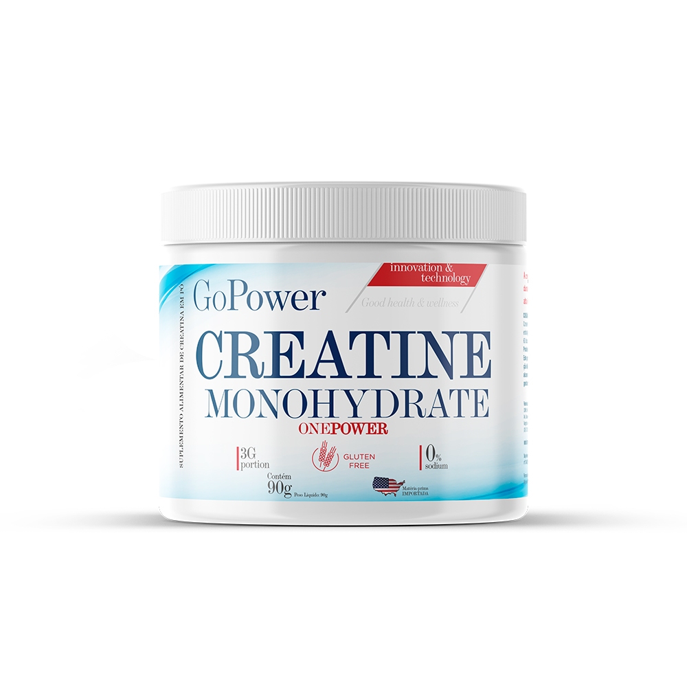 Creatina Monohidratada 90g Cada Sem Sabor Go Power Creatine