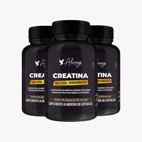 Creatina Monohidratada Always Fit 100% Pura 150 Cápsulas 3 Unidades