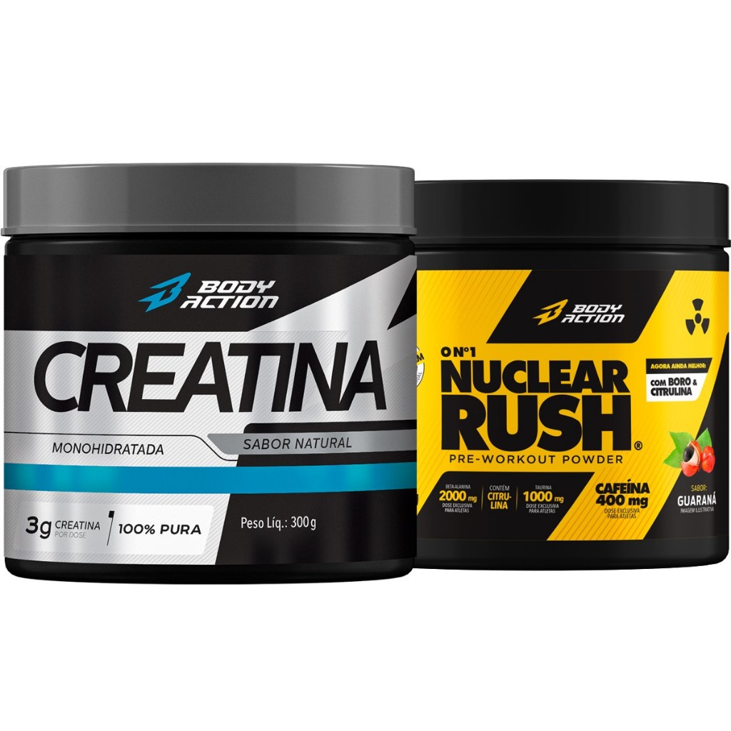 Creatina Pura Monohidratada 300g Pré Treino Nuclear Rush 300g