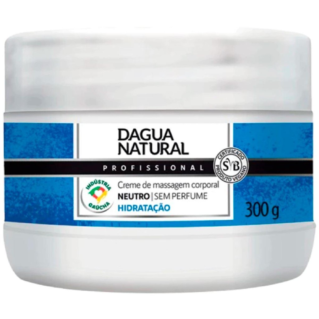 Creme de Massagem Corporal Dagua Natural Neutro 300g Sem Perfume