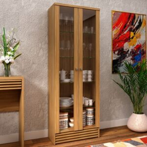 Cristaleira 2 Portas 5 Prateleiras Natural Cr6002 Tecno Mobili