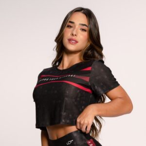Cropped Fitness Feminino Básico Estampado Academia Estampas Variadas