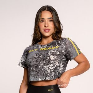 Cropped Fitness Feminino Estampado Básico Academia Get Ready