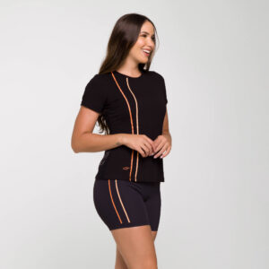 Cropped Viscolycra Feminino Preto para Academia e Treinar Regata