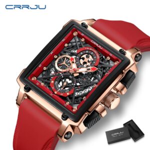 Crrju Luminous Display Movimento Quartzo À Prova D'água Relógio