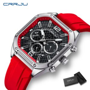 Crrju Marca Original Relógio De Masculina Quadrado Design Único