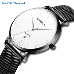 Crrju Moda Masculina Relógios Ultrafinos Casuais Esportivos Quartzo À — Relógios e Óculos