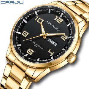 Crrju Novo Relógio Original Masculino Multifuncional Luminoso Moda