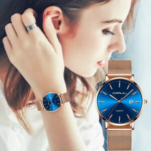 Crrju Relógio De Quartzo Casual Feminino De Luxo Esportes De Negócios