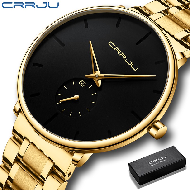 Crrju Relogio Masculino Luxo Marca Original Casual à Prova D'água — Relógios e Óculos