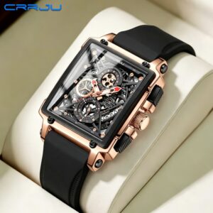 Crrju Relógio Masculino Marca Original Cronógrafo Genuíno Ponteiros