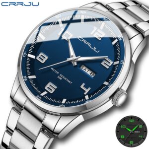 Crrju Relógio Masculino Marca Original Moda Simples Luminoso